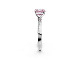 White gold Fancy Pink Asscher Cut Diamond Engagement Ring with Side Stone Accents and Four-Prong Setting_26