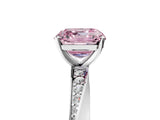 White gold Fancy Pink Asscher Cut Diamond Engagement Ring with Side Stone Accents and Four-Prong Setting_29