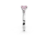 White gold Fancy Pink Asscher Cut Diamond Engagement Ring with Side Stone Accents and Four-Prong Setting_38
