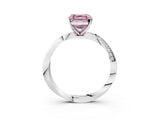 White gold Fancy Pink Asscher Cut Diamond Engagement Ring with Side Stone Accents and Four-Prong Setting_39