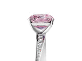 White gold Fancy Pink Asscher Cut Diamond Engagement Ring with Side Stone Accents and Four-Prong Setting_41