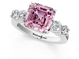 White gold Fancy Pink Asscher  Cut Diamond Five-Stone Prong Set White Gold Ring_30