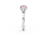 White gold Fancy Pink Asscher  Cut Diamond Five-Stone Prong Set White Gold Ring_31