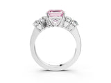White gold Fancy Pink Asscher  Cut Diamond Five-Stone Prong Set White Gold Ring_32