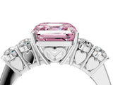 White gold Fancy Pink Asscher  Cut Diamond Five-Stone Prong Set White Gold Ring_33