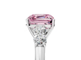 White gold Fancy Pink Asscher  Cut Diamond Five-Stone Prong Set White Gold Ring_34