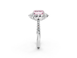 White gold Fancy Pink Asscher  Cut Diamond Floral Halo Pave Band with Prong Setting_2