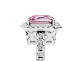 White gold Fancy Pink Asscher Cut Diamond Halo Engagement Ring with Pavé Band and Prong Setting_44
