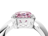 White gold Fancy Pink Asscher  Cut Diamond Halo Engagement Ring with Split Shank and Four-Prong Setting_51