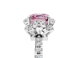 White gold Fancy Pink Asscher Cut Diamond Halo Pave Band with Four-Prong Setting_20