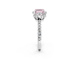 White gold Fancy Pink Asscher Cut Diamond Halo Pave Band with Four-Prong Setting_25
