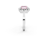 White gold Fancy Pink Asscher  Cut Diamond Halo Ring with Round Brilliant Halo and Solitaire Band_57