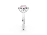 White gold Fancy Pink Asscher  Cut Diamond Halo Ring with Solitaire Band and Prong Setting_66