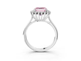 White gold Fancy Pink Asscher  Cut Diamond Halo Ring with Solitaire Band and Prong Setting_67
