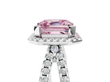 White gold Fancy Pink Asscher Cut Diamond Halo Ring with Split Shank Pavé Band and Prong Setting_39