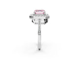 White gold Fancy Pink Asscher Cut Diamond Halo Ring with Split Shank and Four-Prong Setting_19
