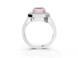 White gold Fancy Pink Asscher Cut Diamond Halo Ring with Split Shank and Four-Prong Setting_20