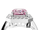 White gold Fancy Pink Asscher Cut Diamond Halo Ring with Split Shank and Four-Prong Setting_21