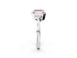 White gold Fancy Pink Asscher Cut Diamond Halo Ring with Tapered Band and Four-Prong Setting_21