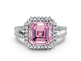 White gold Fancy Pink Asscher Cut Diamond Halo Split Shank Engagement Ring_51