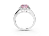 White gold Fancy Pink Asscher Cut Diamond Halo Split Shank Engagement Ring_54
