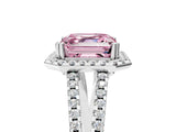 White gold Fancy Pink Asscher Cut Diamond Halo Split Shank Engagement Ring_56