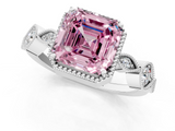 White gold Fancy Pink Asscher  Cut Diamond Milgrain Marquise Band with Prong Setting_4