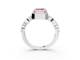 White gold Fancy Pink Asscher  Cut Diamond Milgrain Marquise Band with Prong Setting_6