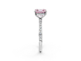 White gold Fancy Pink Asscher  Cut Diamond Pavé Band Ring with Four-Prong Setting_18