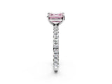 White gold Fancy Pink Asscher  Cut Diamond Pavé Band with Four-Prong Setting_15
