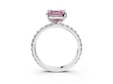 White gold Fancy Pink Asscher  Cut Diamond Pavé Band with Four-Prong Setting_16