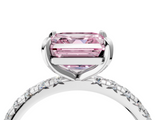 White gold Fancy Pink Asscher  Cut Diamond Pavé Band with Four-Prong Setting_20