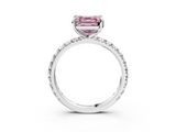 White gold Fancy Pink Asscher  Cut Diamond Pavé Band with Four-Prong Setting_21