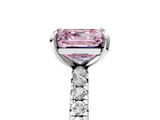White gold Fancy Pink Asscher  Cut Diamond Pavé Band with Four-Prong Setting_21