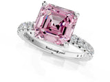 White gold Fancy Pink Asscher  Cut Diamond Pavé Band with Four-Prong Setting_25