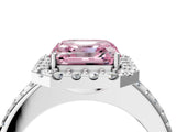 White gold Fancy Pink Asscher Cut Diamond Pavé Halo Ring with Four-Prong Setting_56
