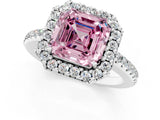 White gold Fancy Pink Asscher Cut Diamond Pavé Halo Ring with Four-Prong Setting_58