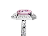 White gold Fancy Pink Asscher Cut Diamond Pavé Halo Ring with Four-Prong Setting_62