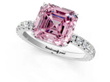 White gold Fancy Pink Asscher Cut Diamond Pavé Solitaire Engagement Ring with Four-Prong Setting_73