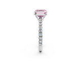 White gold Fancy Pink Asscher Cut Diamond Pavé Solitaire Engagement Ring with Four-Prong Setting_76
