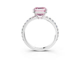 White gold Fancy Pink Asscher Cut Diamond Pavé Solitaire Engagement Ring with Four-Prong Setting_77