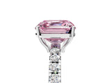 White gold Fancy Pink Asscher Cut Diamond Pavé Solitaire Engagement Ring with Four-Prong Setting_82