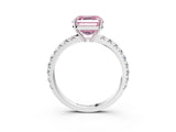 White gold Fancy Pink Asscher Cut Diamond Pavé Solitaire Engagement Ring with Four-Prong Setting_83
