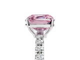 White gold Fancy Pink Asscher Cut Diamond Pavé Solitaire Engagement Ring with Four-Prong Setting_83
