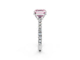 White gold Fancy Pink Asscher Cut Diamond Pavé Solitaire Engagement Ring with Four-Prong Setting_90