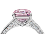 White gold Fancy Pink Asscher  Cut Diamond Pave Band with Four-Prong Setting_32