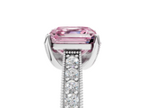 White gold Fancy Pink Asscher  Cut Diamond Pave Band with Four-Prong Setting_33