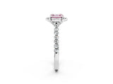 White gold Fancy Pink Asscher Cut Diamond Ring with Pavé Band and Floral Prong Setting_41