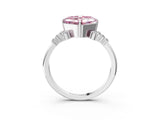 White gold Fancy Pink Asscher Cut Diamond Ring with Side Stones and Four-Prong Setting_85