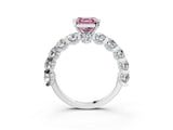 White gold Fancy Pink Asscher Cut Diamond Side Stone Engagement Ring with Four-Prong Setting_39